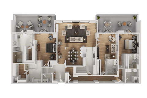 Floor plan for 3 beds, 4.5 baths, 2982 sqft